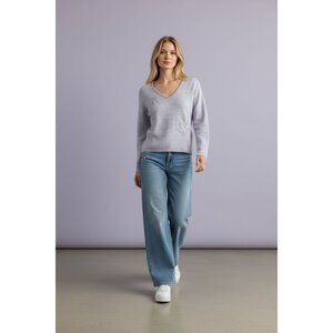 Sweater Project Y2K Sweater Large Lavender Thistle Art Minimalist Delicate Boho